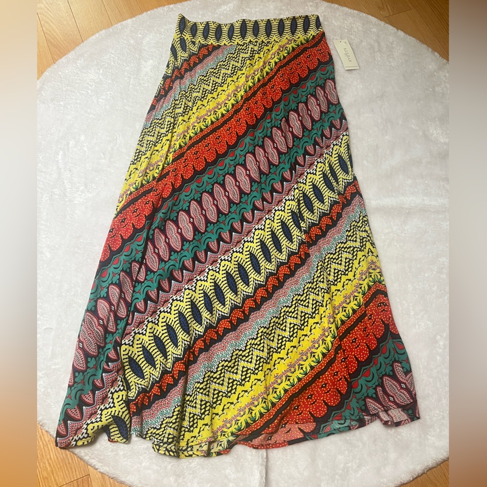 Studio JPR Size PS Maxi Skirt.  Multi colored with diagonal design NEW w/ tags.